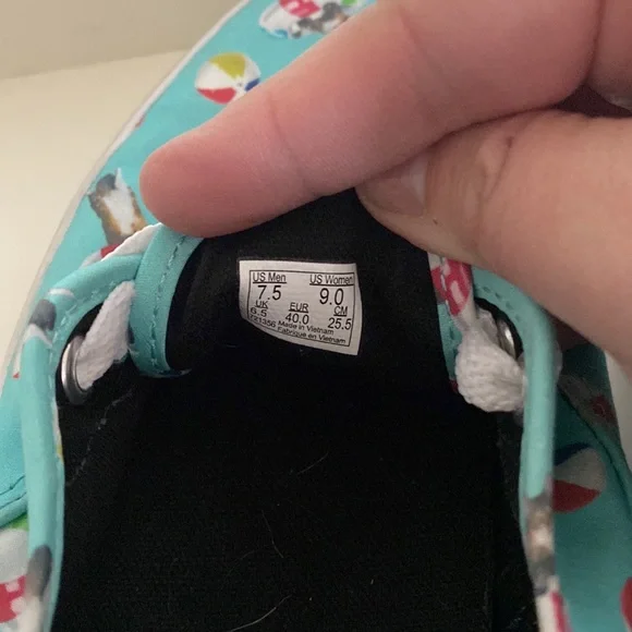 Vans kitty cat beach Val pool party teal shoes lo size 9 womens kawaii summer - Picture 6 of 8
